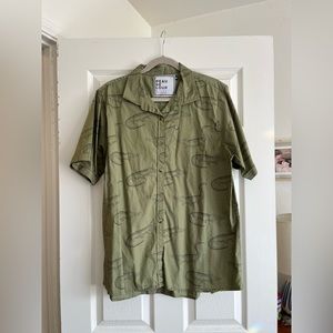 Alligator short sleeve Button Up Peau De Loup